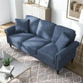 thumbnail image 6 of Furniture of America Elm Chenille Upholstered Blue Sofa and Care Kit, 6 of 17