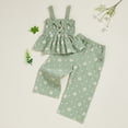 thumbnail image 2 of Gubotare Girls Fashion Outfits Baby 2-Piece Set Short Sleeve Shirt and Pants Bundle for Infants and Babies 4T 5T (Light Green,4-5 Years), 2 of 8