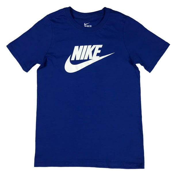 Nike - Nike Boys Classic Futura Logo Graphic Cotton Shirt Black/Blue ...