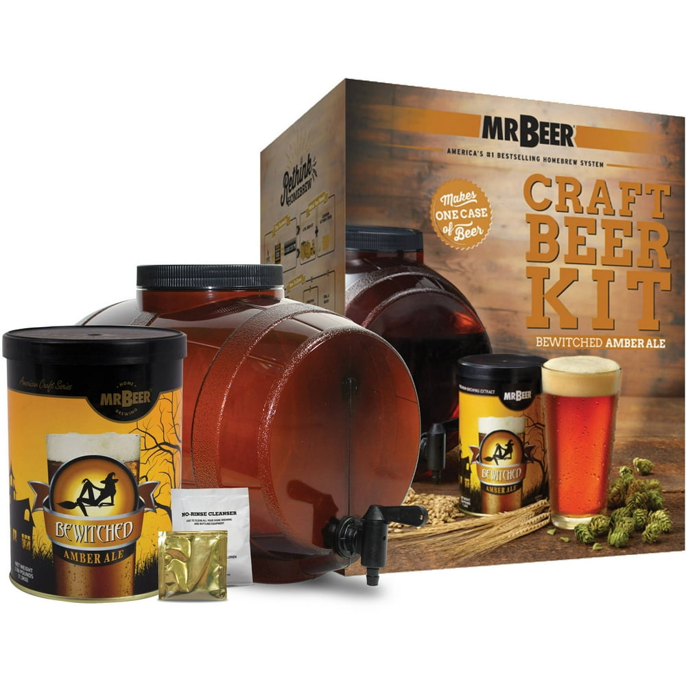 Mr. Beer Bewitched Amber Ale Craft Beer Making Kit with Convenient 2