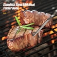 thumbnail image 4 of Homelife BBQ Food Flipper And Meat Hook Heavy Duty Grill Turner for Flipping Ribs Chicken Hot Dogs Pigtail Food Flipper BBQ Turner Hooks for Grilling Cooking, 4 of 13