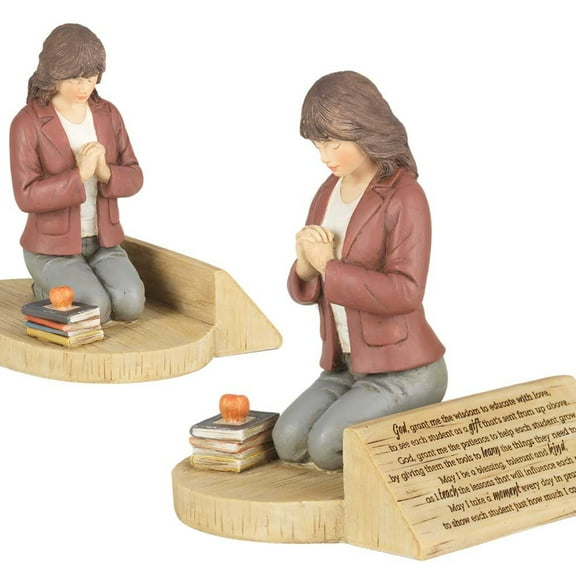 6 Kneeling Female Teacher Prayer Resin Figurine