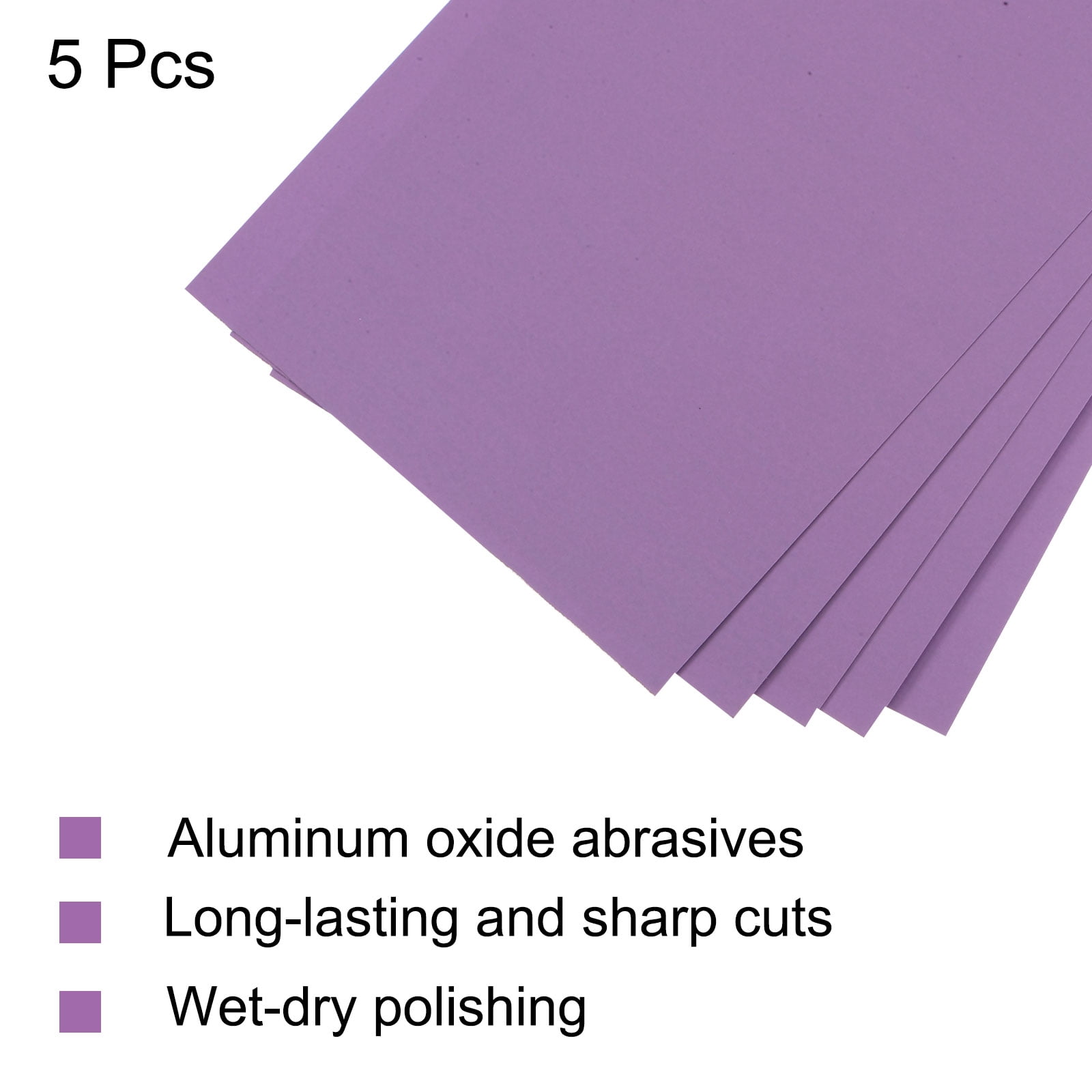 5 Feuilles De Ponçage Violet 240 Grain – Papier Alu Pour Métal, Uxcell
