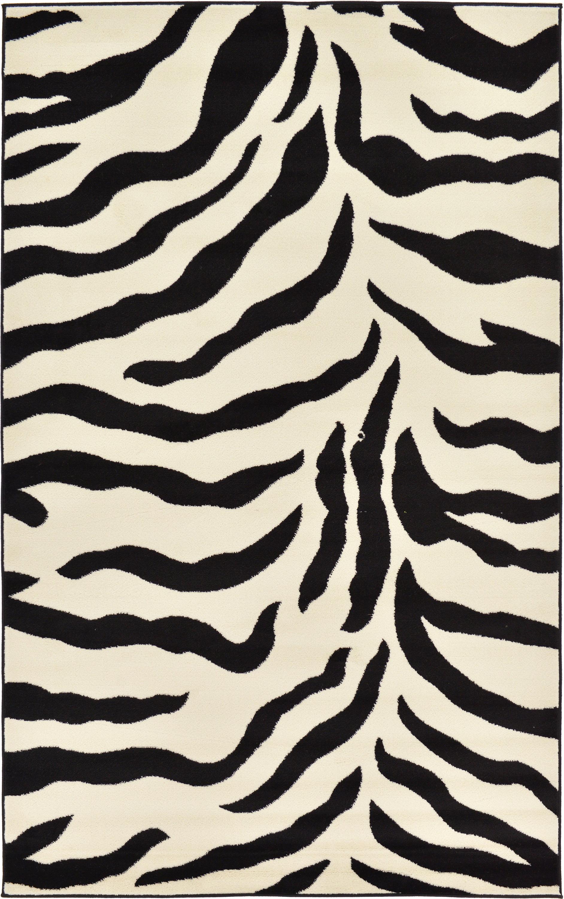 Unique Loom Zebra Wildlife Modern Animal Print Area Rug or Runner