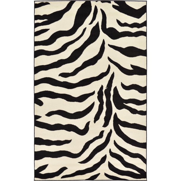 Unique Loom Zebra Wildlife Modern Animal Print Area Rug or Runner