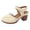 White, variant on Women's Closed Toe Block Heel Suede Clogs with Hook Loop Retro Studded Slingback Platform Sandals Lightweight Dress Shoes White Size 6
