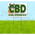 thumbnail image 1 of Cbd Natural Depression Relief (18" x 24") Yard Sign, Includes Metal Step Stake, 1 of 6