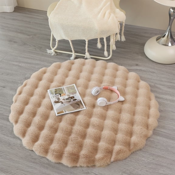 Round Carpet Bath Rug Non-Slip Bathroom Mat Soft Absorbent Floor Cushion for Home Décor