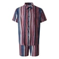 thumbnail image 4 of Biekopu Men's Hawaii Shirt Suits, Fashion Printed Button Down Short Sleeve Shirt + Beach Shorts Set, 4 of 9