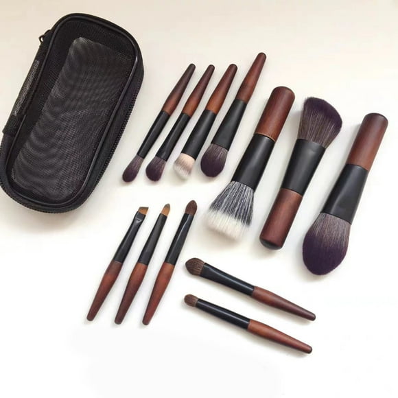 Mini Brush Set Portable Short Pole Color Brush Travel Tool Brush