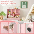 thumbnail image 4 of Costway 5-Cubby Kids Toy Storage Organizer Wooden Bookshelf Display Cabinet Pink, 4 of 10
