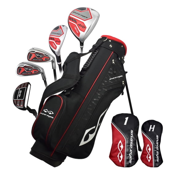 Snake Eyes Golf LH Boys Junior 8-Piece Set Ages 9-12 Black/Red (Left Handed)