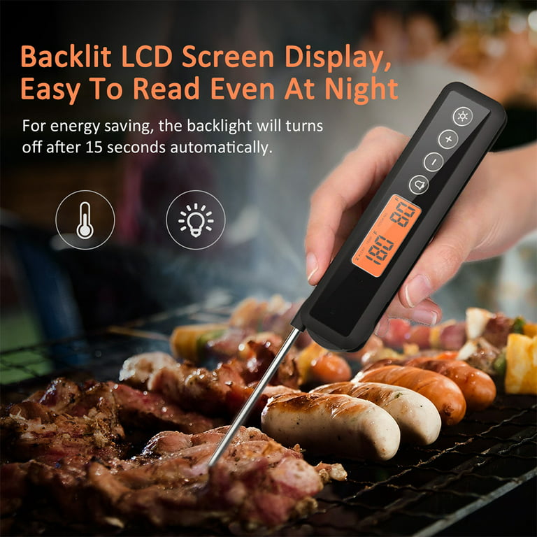Digital Instant Read Meat Thermometer - Waterproof Kitchen Food Cooking  Super Fast Thermometer Electric Probe With Backlight LCD - Best For BBQ