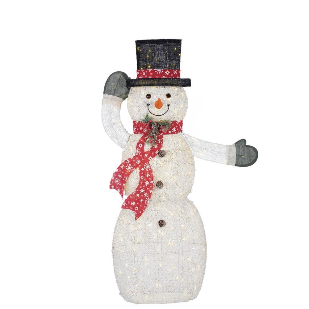 Home Accents Holiday 5ft Warm White LED Animated PVC Snowman with Hat ...