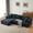 Dark Blue 108.3"w, variant on Tufted Chenille Cloud Modular Sectional Sofa,Oversized 2-Piece Right Facing Boneless Couch with Chaise Lounge, L-Shape Floor Lounge Sofa with 2 Throw Pillows for Living Room, No Assembly Required