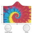 thumbnail image 3 of Wearable Blanket,Colorful Rainbow Tie Dye Spiral Pattern Hooded Wearable Flannel Blanket for Adults & Teens,Winter Poncho Shawl Wrap Cape Cozy Anti-Pill,60"x80", 3 of 5