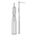 thumbnail image 1 of 14k White Gold Bead Chain Earrings Drop Dangle, 1 of 7
