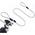 thumbnail image 1 of Multifunctional Figure 8 Padded Head Halter Walking Training Leather Stopper Rope Slip Lead Dog Leash Muzzle (Grey), 1 of 8