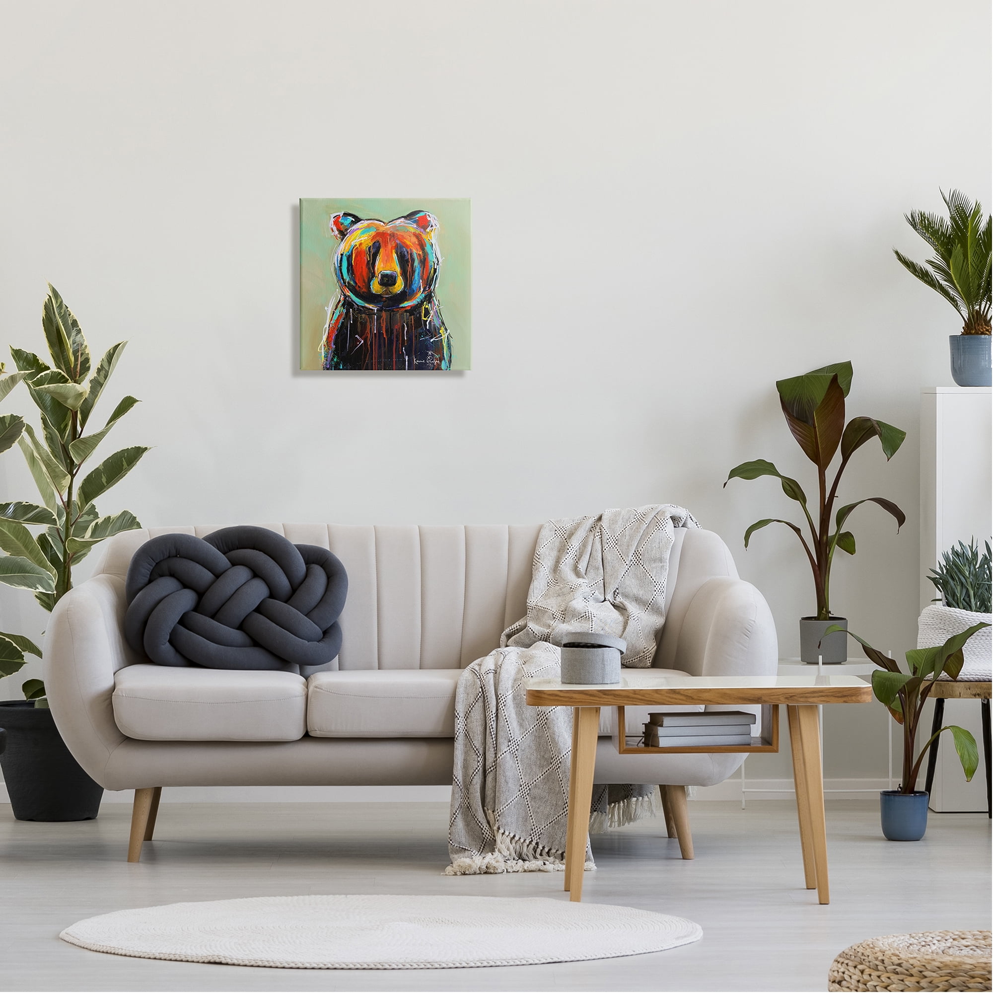 Stupell Abstract Urban Bear Graffiti Animals & Insects Painting Gallery Wrapped Canvas Print Wall Art