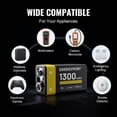 thumbnail image 4 of 2-Pack Rechargeable 9 Volt Lithium-ion Batteries, 1300mAh Long Lasting Power, USB-C Recharge with 2 in 1 Charging Cable for Smoke Alarms,Multimeters,Microphones,Walkie-Talkie,Toys, 4 of 6