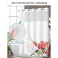 thumbnail image 4 of No Hook Shower Curtain with Snap in Liner,Spring Pastoral Red Flower on White Waterproof Bath Curtain Double Layers with See Through Top Window,Watercolor Floral Leaves Hotel Shower Curtains 36x72in, 4 of 9