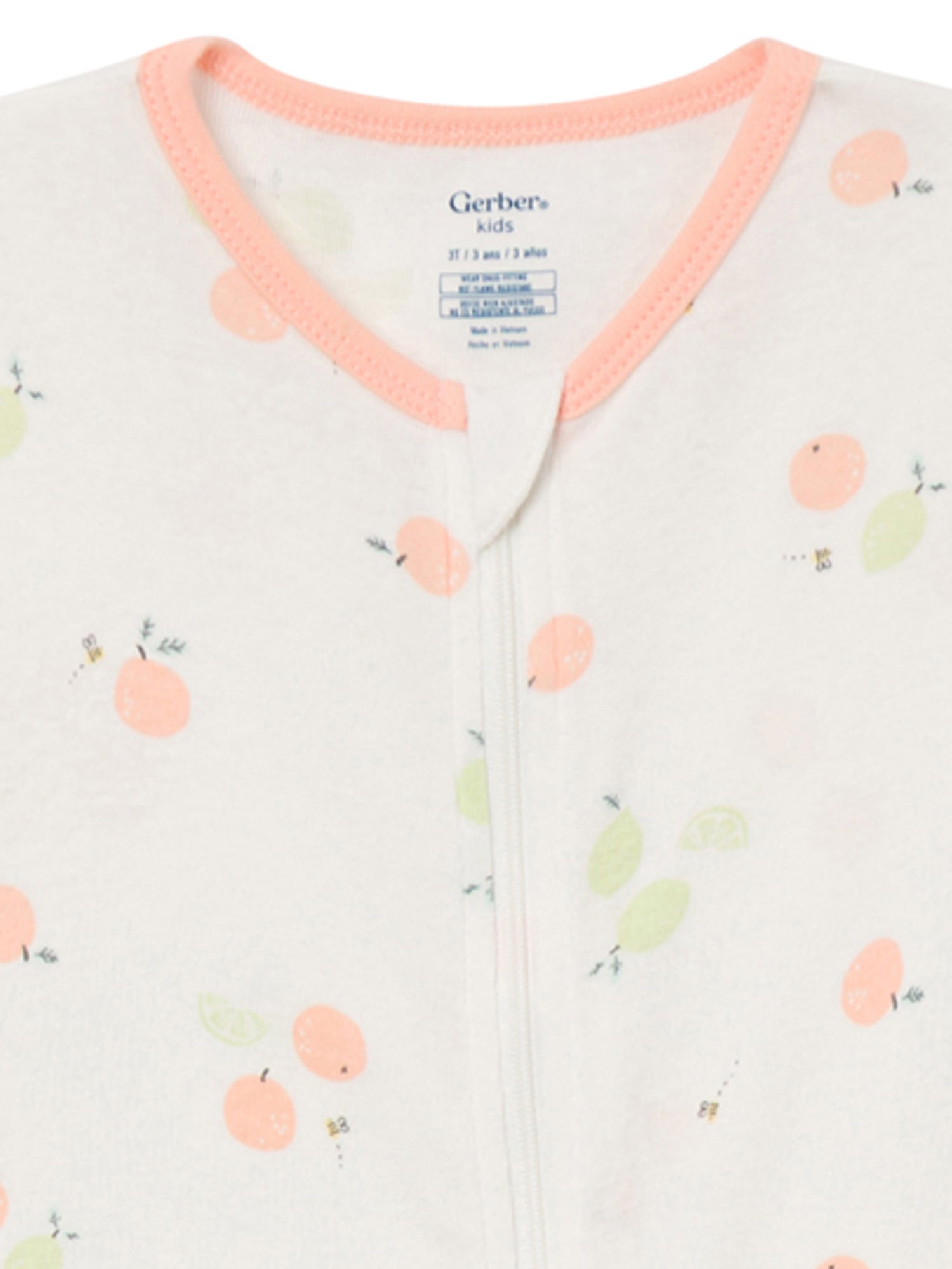 Gerber Baby and Toddler Neutral Tight Fitting Footed 2-Way Zipper Unionsuits, 2-Pack, Sizes 0/3 Months - 5T