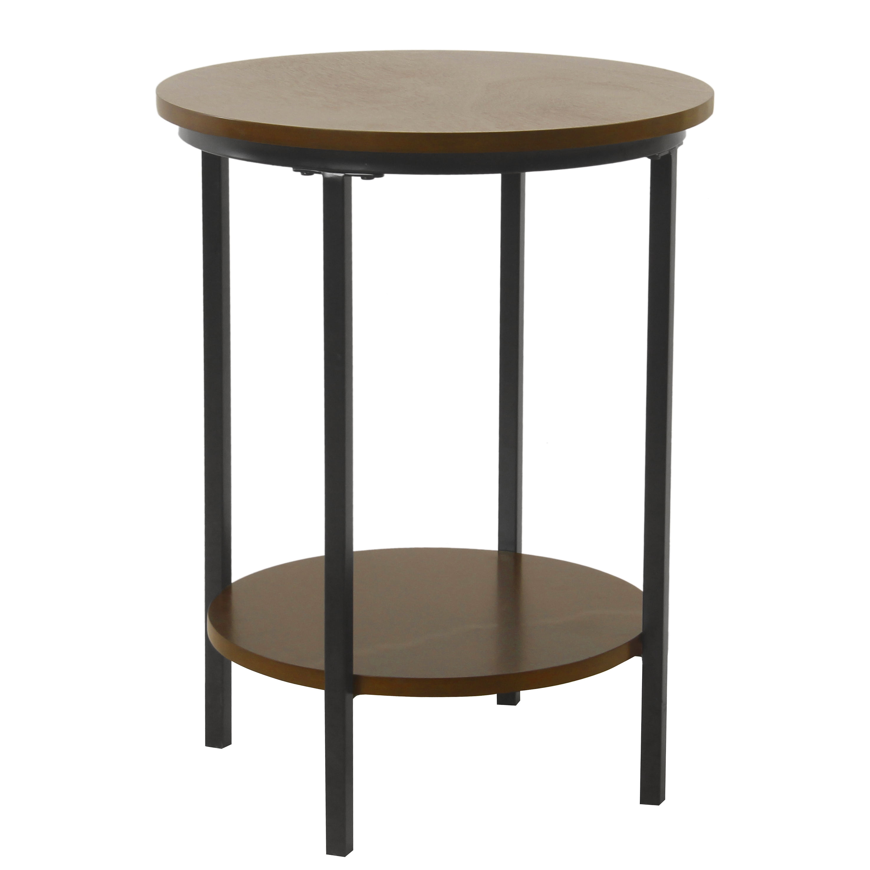 Homepop Large Round Wood Accent Table With Shelf Storage Multiple Colors