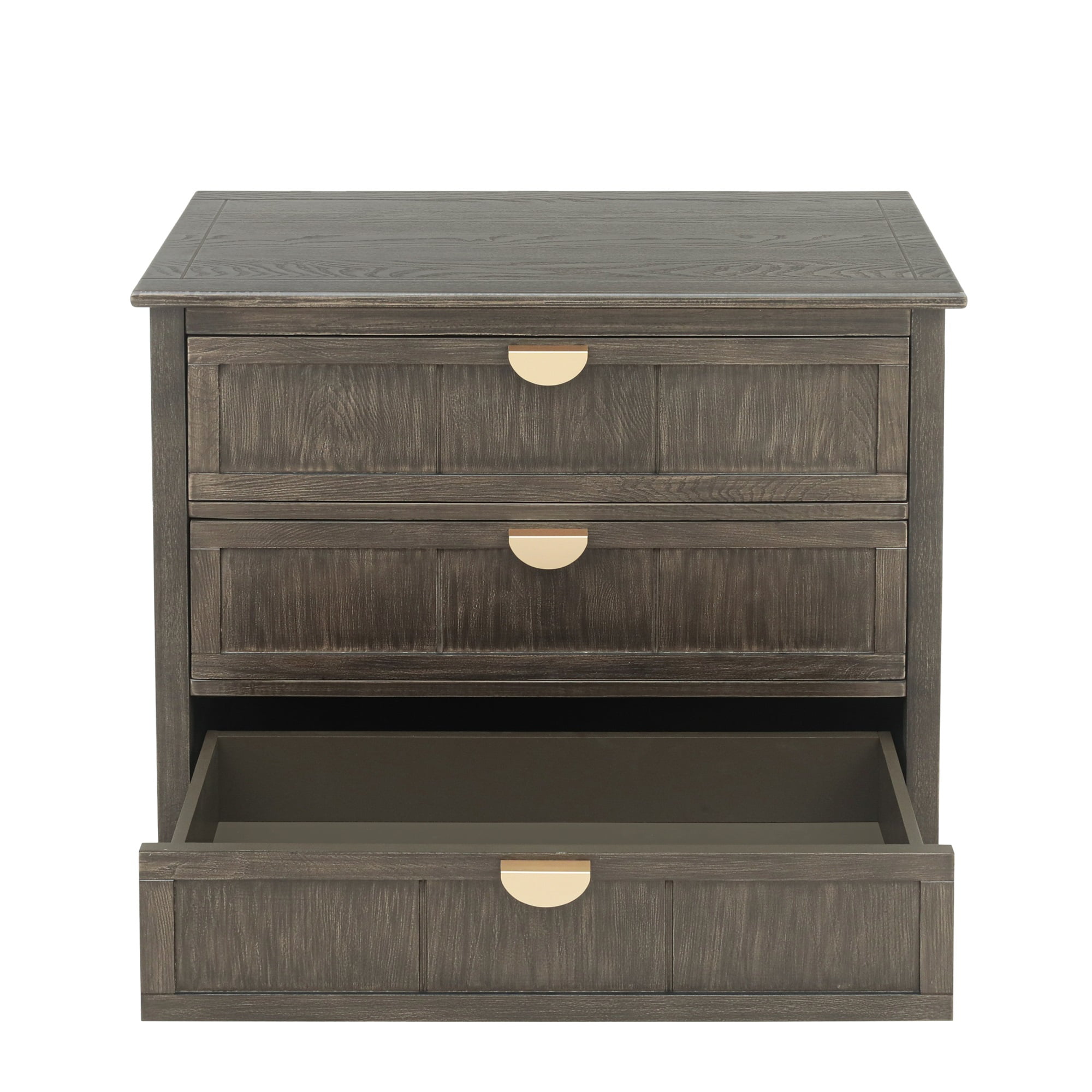 Resenkos Rustic Wood Dresser for Bedroom with 3 Drawers, Metal Handle Storage Nightstand, Olive Green Finish Resenkos Rustic Wood Dresser for Bedroom with 3 Drawers, Metal Handle Storage Nightstand, Olive Green Finish
