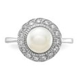thumbnail image 5 of Sterling Silver CZ White FW Cultured Pearl Ring, 5 of 6