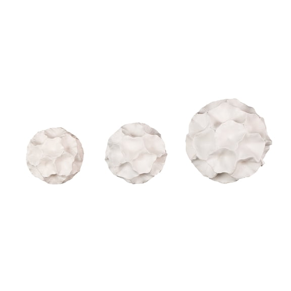 DecMode White 6" Floral Resin Orbs & Vase Filler with Varying Sizes (3 Count)