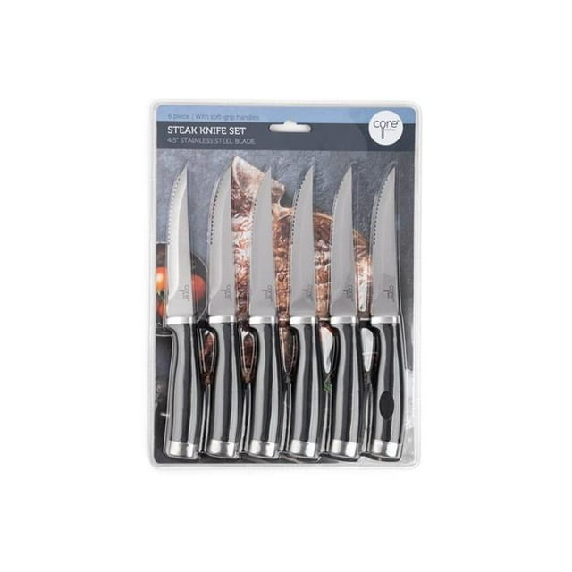 Core Kitchen 6012620 Core Kitchen Ensemble de Couteaux à Steak en Acier Inoxydable - 6 Pcs