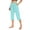 Cyan, variant on Women's High Waist Side Slit Capri Pants with Pockets Elastic Wide Leg Casual Loose Fit Summer Beach Trousers,Black XL