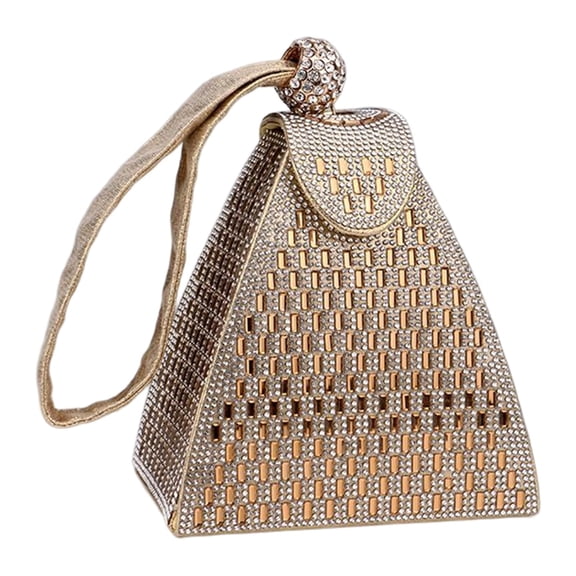 AOMRCOL Clutch Purse,Handbag,Evening Bag Triangle for Women,Tote for Wedding Cocktail Aureate,Wedding Guest Purse