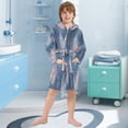thumbnail image 5 of FORMRS Niños Bathrobe Unisex Hooded Robe Soft Plush Pajamas Sleepwear, Size 4-6T, Trees in The Night, 5 of 7