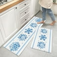 thumbnail image 2 of Christmas Snowflake Kitchen Mats for Floor Anti Fatigue Mats for Kitchen Floor Kitchen Rugs Cushioned Mats Non Slip Comfort Standing Kitchen Rugs Set of 2, Xmas Decorations Blue Snowflakes, 2 of 6
