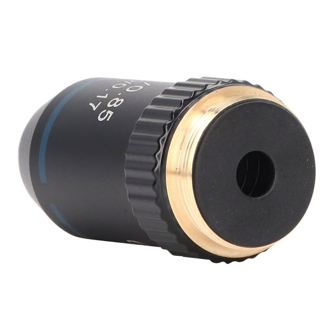 Achromatic Objective, Brass High Light Transmittance Automatic Rebound 60X High Power Microscope Lens For Biology Laboratory Interface 20.2mm