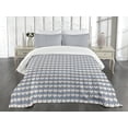 thumbnail image 3 of Ambesonne Geometric Quilted Bedspread Set 3 Pcs, Nested Diamond Line, King Size, Dried Rose Slate Blue, 3 of 5