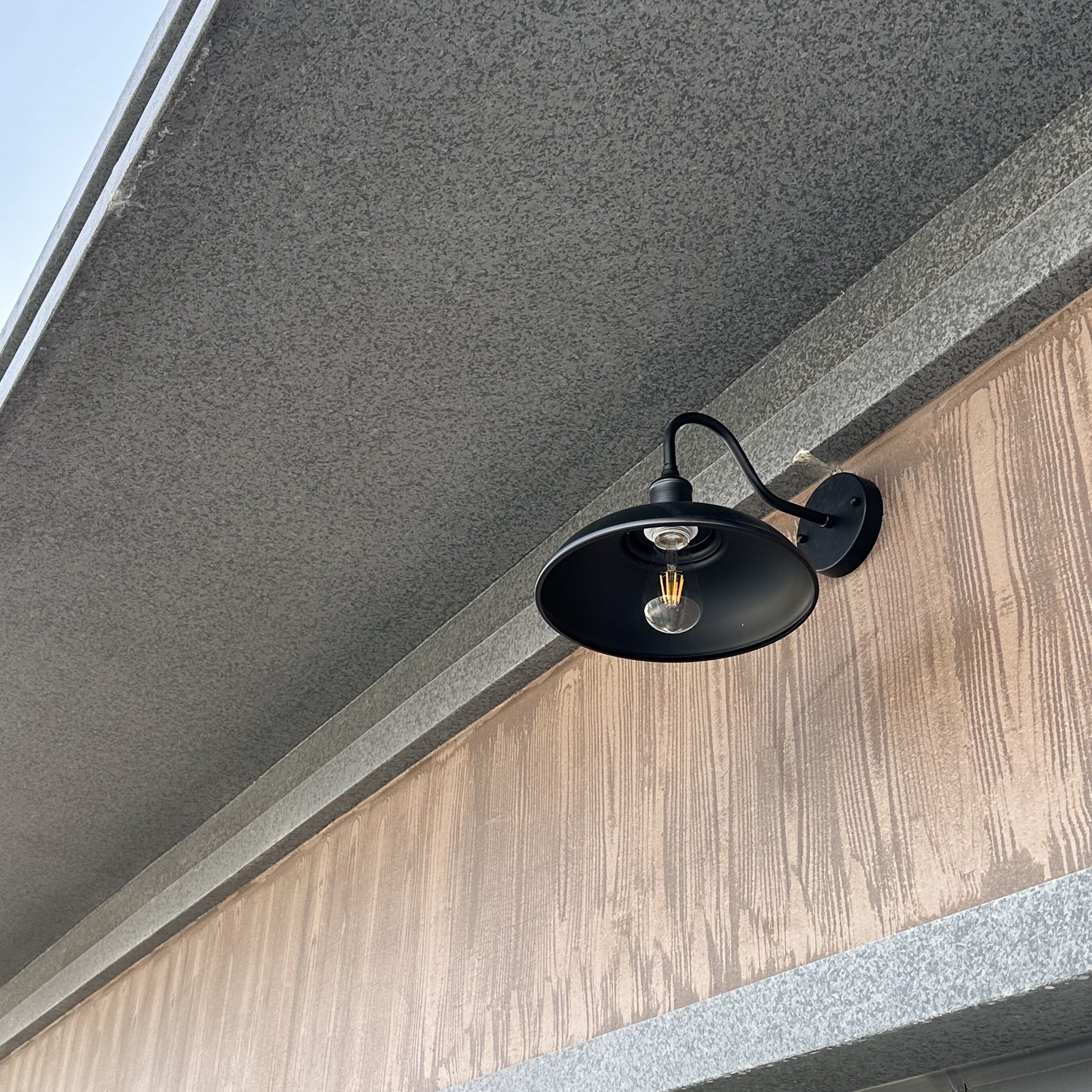 KAYYELAMP Detachable Motion Sensor Waterproof Patio Wall Light with Three Prong Plug, Black Metal Outdoor Wall Lamp for Entrance Kitchen(No Bulb)