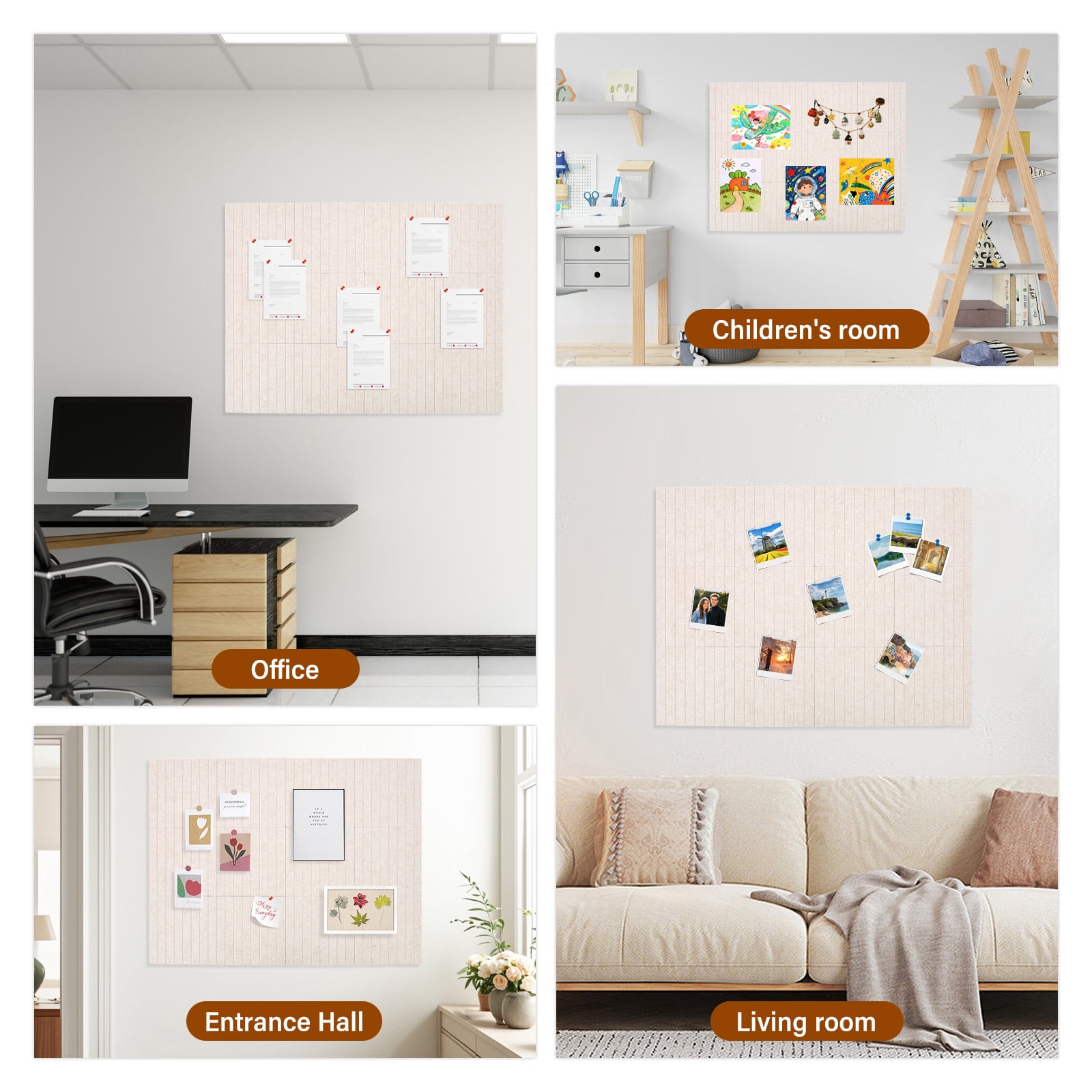 Large Cork Board Alternative Decorative Felt Bulletin Board with 50 Pcs Nails for Home Office Bedroom 12 Pack Felt Wall Tile