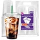 thumbnail image 1 of 100 Vasos de Plastico de 20 oz (591 ml) con Tapa Plana, Perfecta para Popotes,Transparentes,  Café, Chocolate, Bebidas Frias, Batidos, Malteadas Best Trading VTP20-2, 1 of 5
