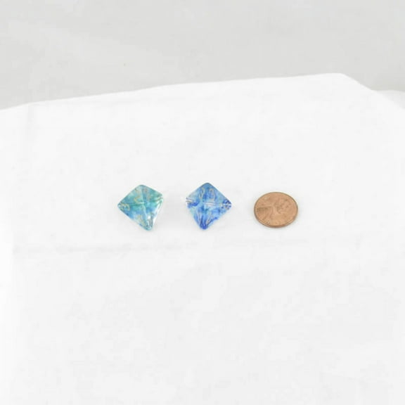 Oceanic Nebula Luminary Dice with Gold Numbers 16mm (5/8in) D4 Set of 2 Wondertrail