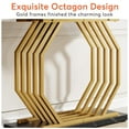 thumbnail image 6 of Tribesigns Gold Console Table, Faux Marble Entryway Table Narrow Sofa Table with Geometric Metal Base, 40 Inch Modern Accent Table Entrance Table for Living Room, Hallway, Foyer, Black and Gold, 6 of 7