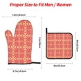 thumbnail image 4 of YFYANG Oven Mitts and Pot Holders Sets 4 Pieces, Non-Slip Heat Resistant Red Abstract Geometric Art Kitchen Glove Pot Mat for Cooking and Baking, 4 of 8