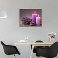 thumbnail image 4 of Purple Lavender Spa Bathroom Decor Wall Art Purple Candles Lavender Flowers Pictures Wall Decor Painting Canvas Print Zen Meditation Artwork Farmhouse Home Wall Decor Framed for Living Room Bedroom, 4 of 6