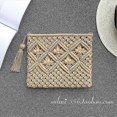 thumbnail image 1 of Woven Shoulder Bag For Women,summer Beach Bag With Tassel,cotton Crochet Small Purse Wallet Envelope Clutch Handbag For Vacation,party,dating, 1 of 1