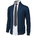 thumbnail image 2 of H2H Mens Casual Slim Fit Knitted Cardigan Zip-up Long Sleeve Thermal (CMOCAL062), 2 of 6