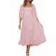 thumbnail image 2 of Sunloudy Vestido de verano para mujer, vestido midi con mangas acampanadas y cuello cuadrado liso con lazo en la espalda, vestido de una pieza largo con dobladillo con volantes para mujer Sunloudy  moda, 2 of 9