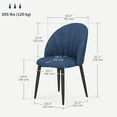 thumbnail image 3 of HOMCOM Ensemble de 4 Chaises de Salle à Manger Chaises de Cuisine avec Pattes en Métal Bleu, 3 of 10