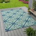 thumbnail image 2 of Noble House Kaia 130x94" Indoor/Outdoor Fabric Floral Area Rug in Blue/Green, 2 of 13