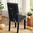 thumbnail image 6 of TSOVTHRID Black Marble Texture Print 5 Pcs Tablecloth Chair Cover Set Removable Dining Chair Protector Washable Spandex Rectangle Table Cloth for Dining Table Kitchen Decor, 6 of 7